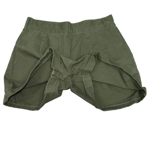Forever 21 Solid Green High waisted Shorts 100% Cotton with Pockets Pleated L - Picture 6 of 12